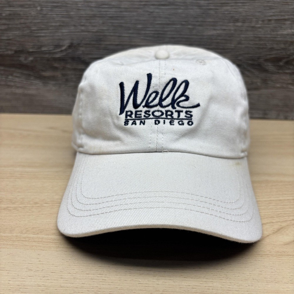 Welk Resorts Hat Cap Strap Back White Embroidered San Diego Mens Baseball